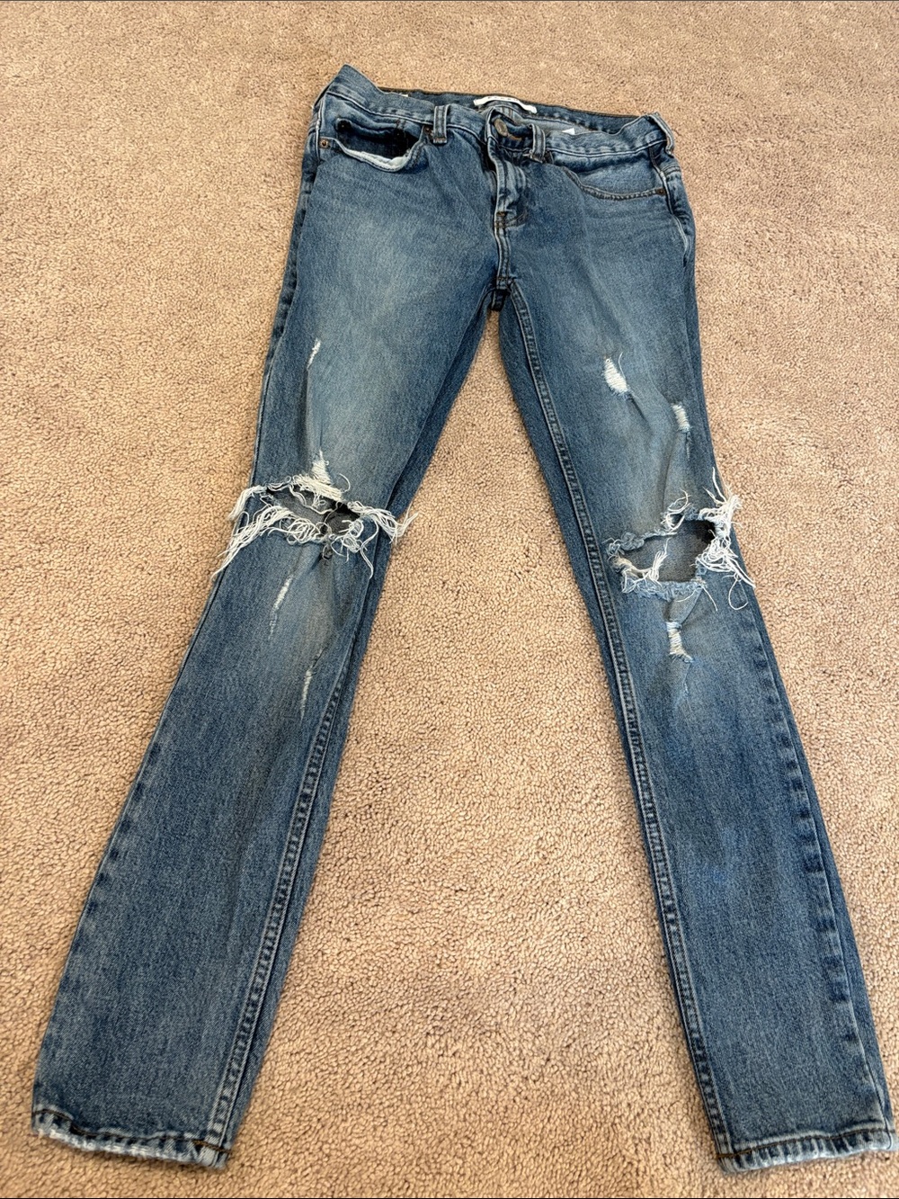 Pacsun 28x40 Distressed Blue Skinny Jeans